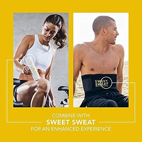Sports Research Sweet Sweat Premium Waist Trimmer (Yellow Logo) for Men & Women. Includes Free Sample of Sweet Sweat Gel!