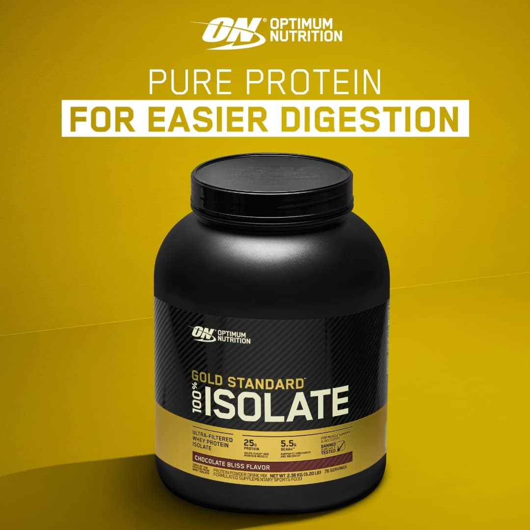 OPTIMUM NUTRITION Gold Standard 100% Isolate Protein Powder, Vanilla Flavour, 2.28kg