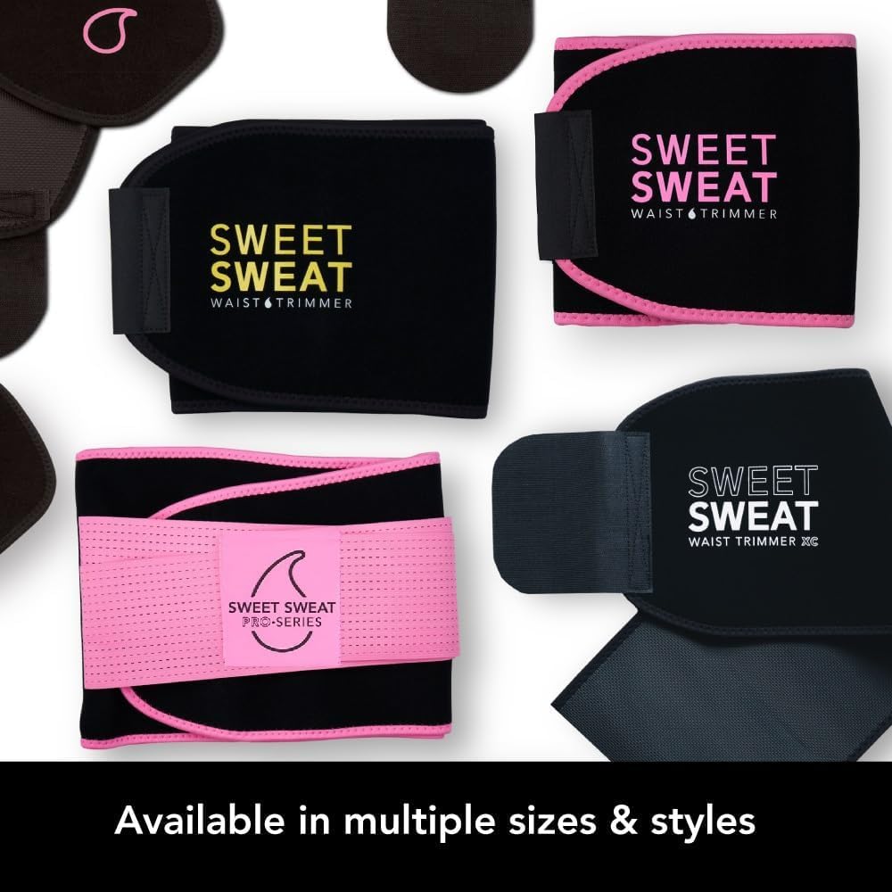 Sports Research Sweet Sweat Premium Waist Trimmer (Yellow Logo) for Men & Women. Includes Free Sample of Sweet Sweat Gel!