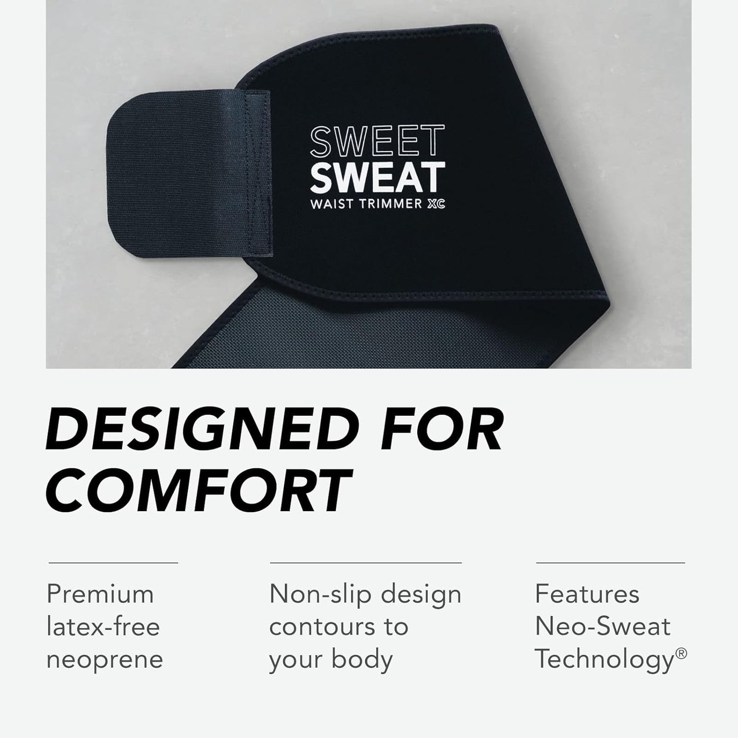 Sports Research Sweet Sweat Premium Waist Trimmer (Yellow Logo) for Men & Women. Includes Free Sample of Sweet Sweat Gel!