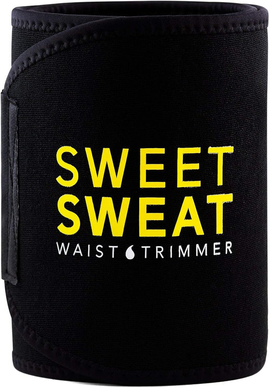 Sports Research Sweet Sweat Premium Waist Trimmer (Yellow Logo) for Men & Women. Includes Free Sample of Sweet Sweat Gel!