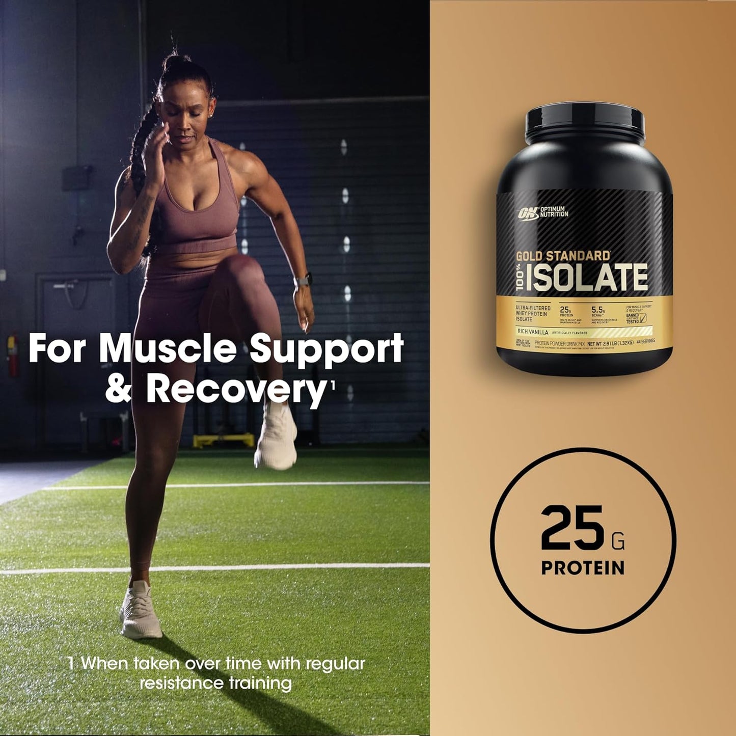 OPTIMUM NUTRITION Gold Standard 100% Isolate Protein Powder, Vanilla Flavour, 2.28kg