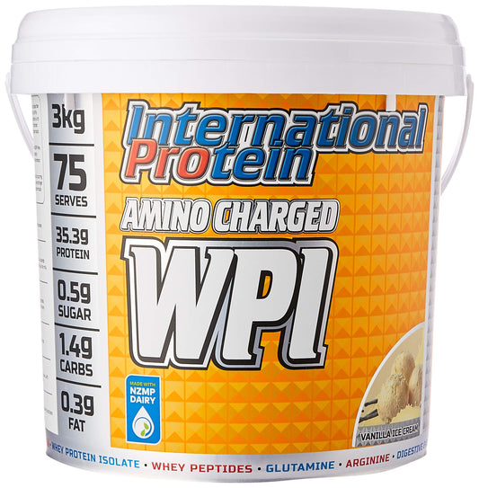 International Protein Amino Charged Vanilla Ice Cream Flavour Whey Protein Isolate Powder 3 kg