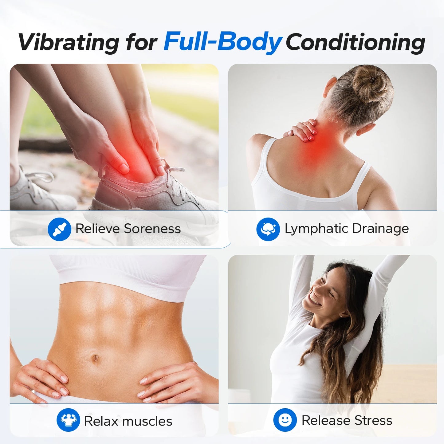 MERACH Vibration Plate Exercise Machine Whole Body Workout Power Vibrate Fitness Platform Vibration Plate Weight Loss & Shaping