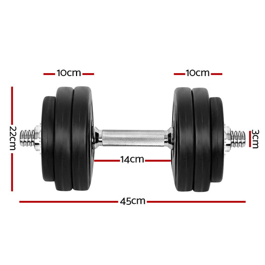 Everfit 30kg Dumbbell Set Weight Plates Dumbbells Lifting Bench - alternate view