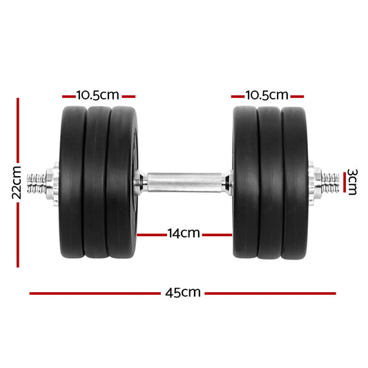Everfit 35kg Dumbbell Set Weight Plates Dumbbells Lifting Bench - alternate view