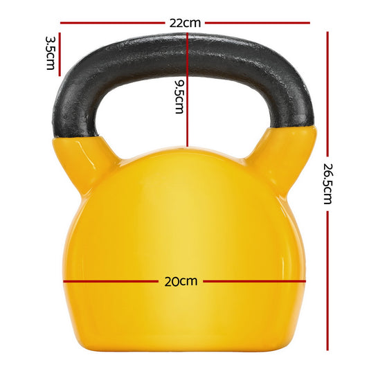 Everfit 20kg Kettlebell Set Weightlifting Bench Dumbbells Kettle Bell Gym Home - alternate view