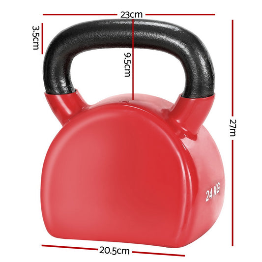 Everfit 24kg Kettlebell Weightlifting Bench Dumbbells Kettle Bell Gym Home - alternate view