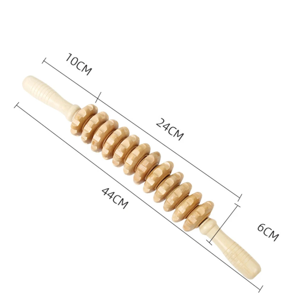 Wooden Massage Roller For Lymphatic Drainage, Cellulite & Postpartum Recovery