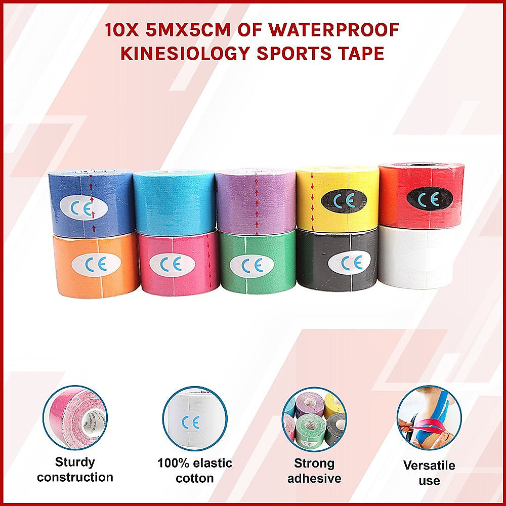 10x 5Mx5CM of Waterproof Sports Tape