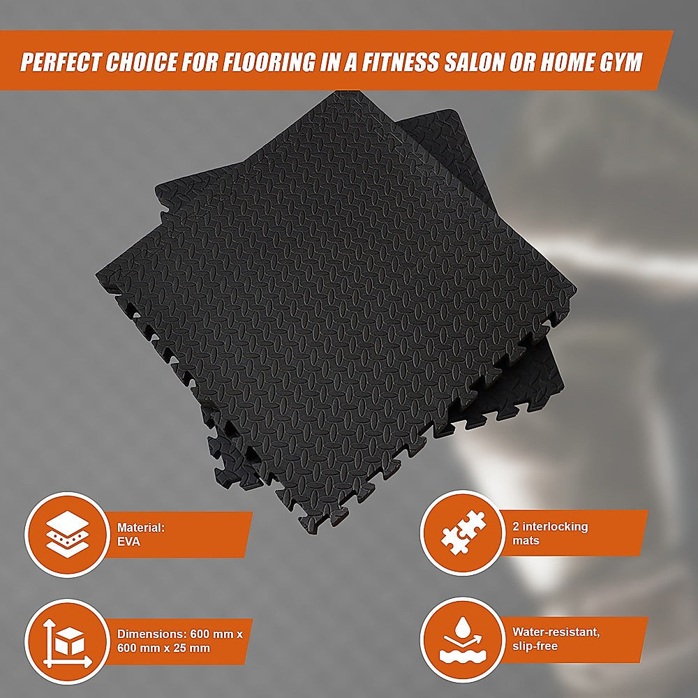 12 Tiles EVA Rubber Foam Gym Mat Flooring 60cm x 60cm 2.5cm