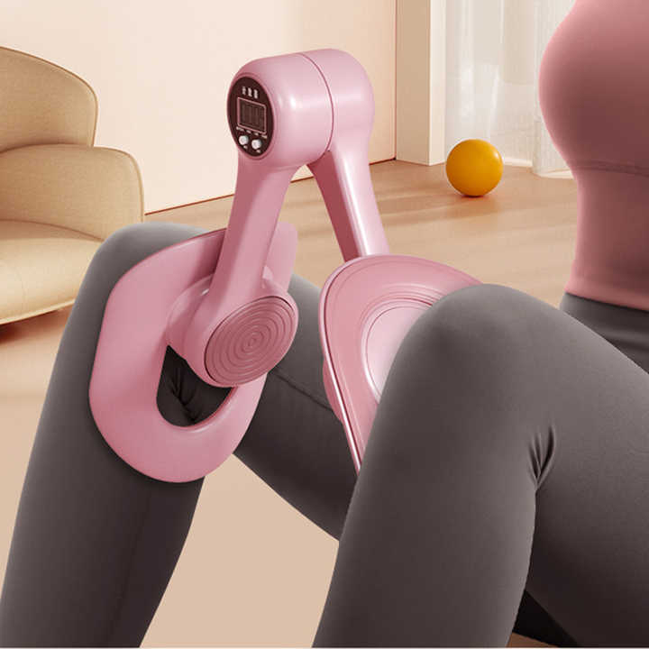 Thigh Master: Pink Adjustable Pelvic Floor Muscle Trainer with Smart Counter. Postpartum Recovery Tool