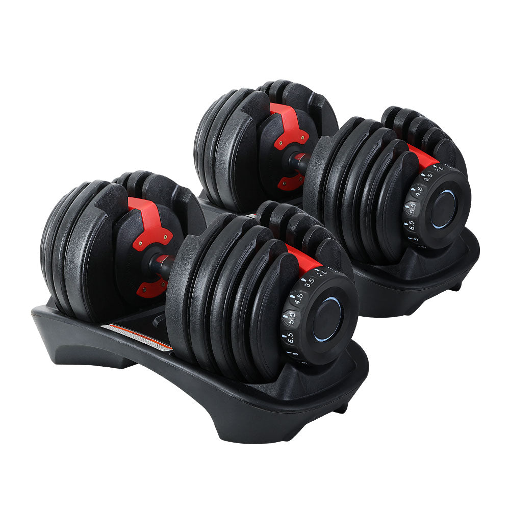 2Pcs 24kg Adjustable Dumbbell Weights