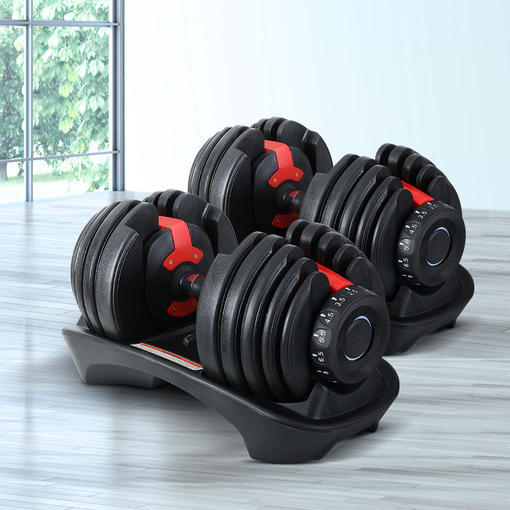2Pcs 24kg Adjustable Dumbbell Weights