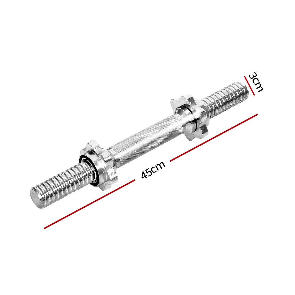 45cm Dumbbell Bar Pair - Solid Steel