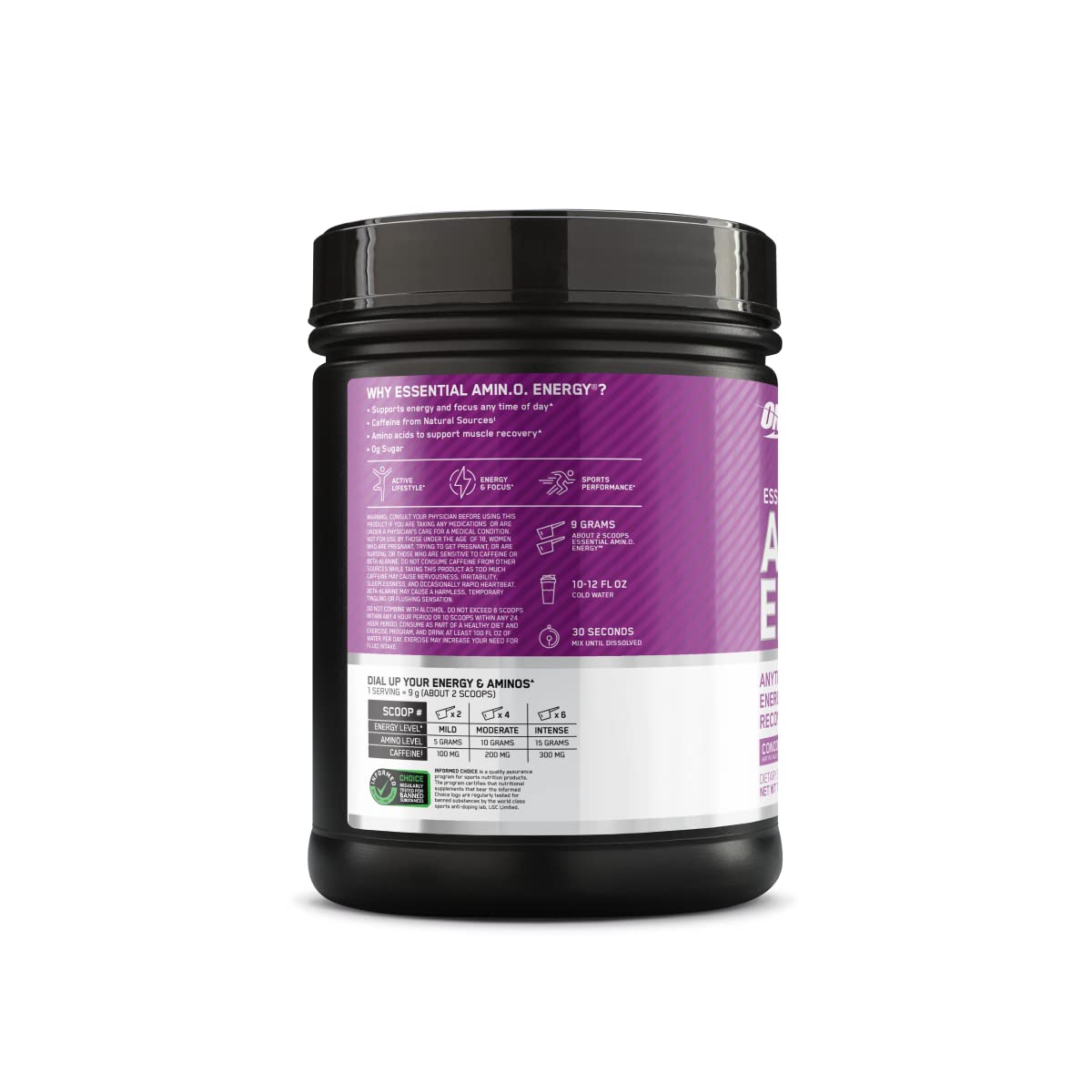 OPTIMUM NUTRITION Amino Energy, Concord Grape, 65 Serves, 585 g