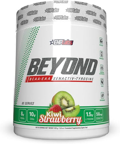 EHP Labs Beyond BCAA + EAA - 10g of Essential Amino Acids, Assists with Muscle Endurance, Recovery & Fatigue (Kiwi Strawberry)