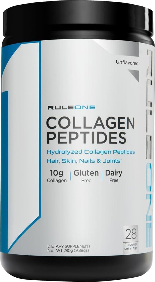 Rule1 R1 Collagen Peptides Hair Skin Nail & Joint Support Supplement 280 g, Unflavoured (28 Servings)