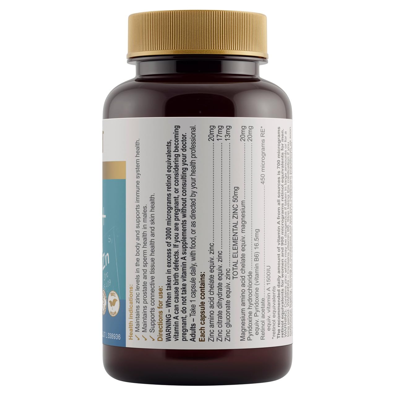 Herbs of Gold Ultra Zinc+ 60 Capsules