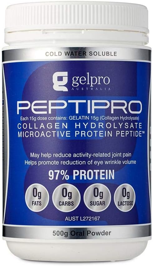 Gel Pro – Peptipro Collagen Hydrolysate Powder – Premium Pure Grass Fed Beef Gelatin Protein Powder - Promotes Healthier Skin, Joints, Bones, Stronger Hair & Nails - Anti-Aging Formula – Joint Relief