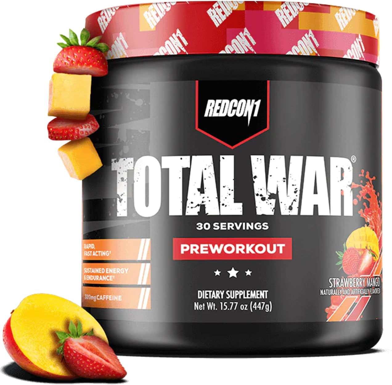 Redcon1 Total War Pre-Workout Powder - Rainbow Candy, Rainbow Candy 441 grams (Pack of 1) - alternate view