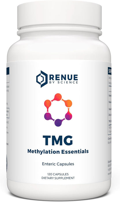 RENUE By Science TMG Methylation Essentials (TMG, Zinc, Folate, B12, B6) - 120 Capsules