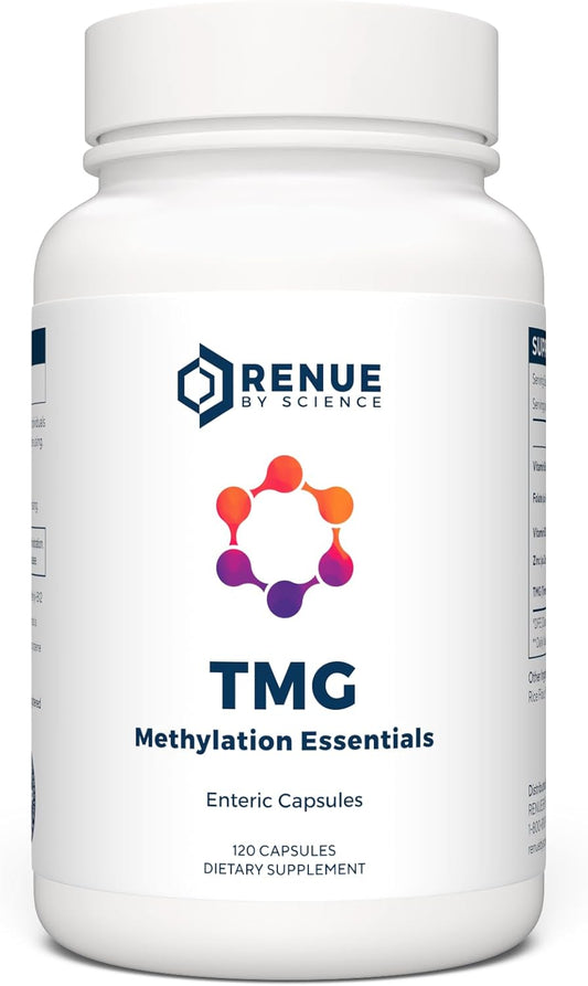 RENUE By Science TMG Methylation Essentials (TMG, Zinc, Folate, B12, B6) - 120 Capsules