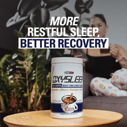 EHPlabs OxySleep Collagen Peptides Powder Night Time Shred - Promotes Deep Sleep & Shredding, Skin, Bones & Muscle Support, Pasture-Raised Bovine Collagen, Type I & III, 30 Servings (Hot Cocoa)