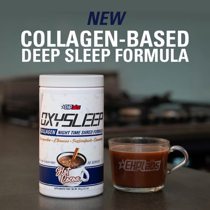 EHPlabs OxySleep Collagen Peptides Powder Night Time Shred - Promotes Deep Sleep & Shredding, Skin, Bones & Muscle Support, Pasture-Raised Bovine Collagen, Type I & III, 30 Servings (Hot Cocoa)