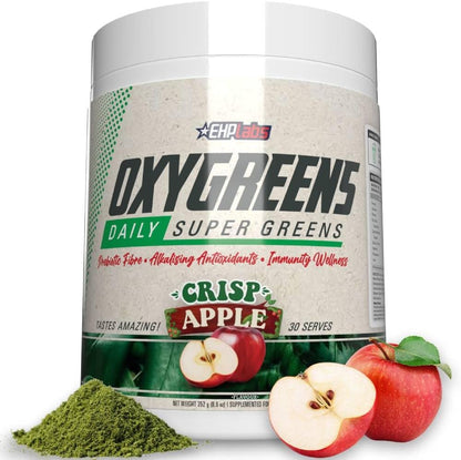 EHP Labs OxyGreens Daily Super Greens Powder - Green Superfood, Spirulina Herbal Supplement with Prebiotic Fibre, Alkalizing Antioxidants & Immunity Wellness, 30 Serves (Forest Berries)