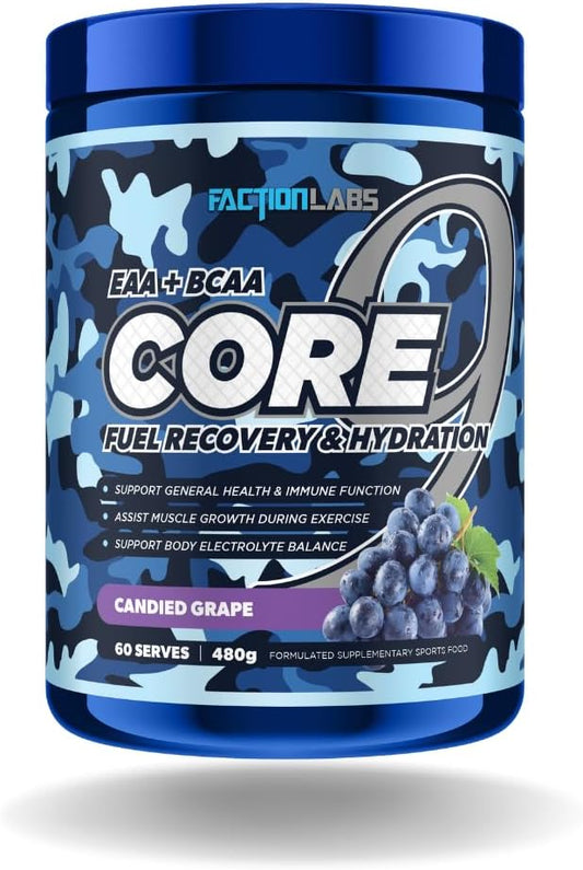 Faction Labs Core 9 EAA + BCAA 60 Serves (Candied Grape)