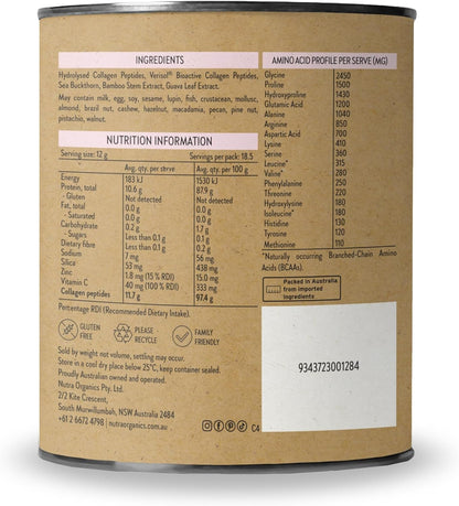 Nutra Organics Collagen Beauty Unflavoured 672g | Anti-Aging Collagen Peptides and Vitamin C | Collagen Powder for Healthy Hair, Nail and Skin (56 Serves)