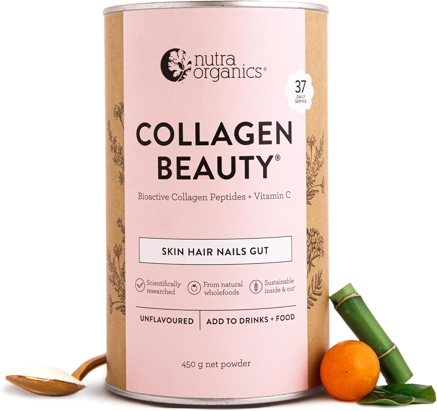 Nutra Organics Collagen Beauty Unflavoured 672g | Anti-Aging Collagen Peptides and Vitamin C | Collagen Powder for Healthy Hair, Nail and Skin (56 Serves) - view 5