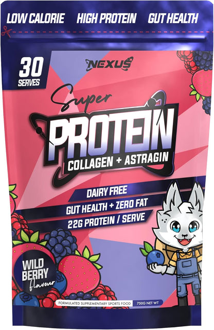 Nexus Protein Water Powder, Fantasy Orange Collagen Protein Drink, Dairy-Free, Gluten-Free, Zero Fat, Low Calories, 22g of Protein (per serving), Astragin, Root Extracts, Potassium, 750g (30 Servings)