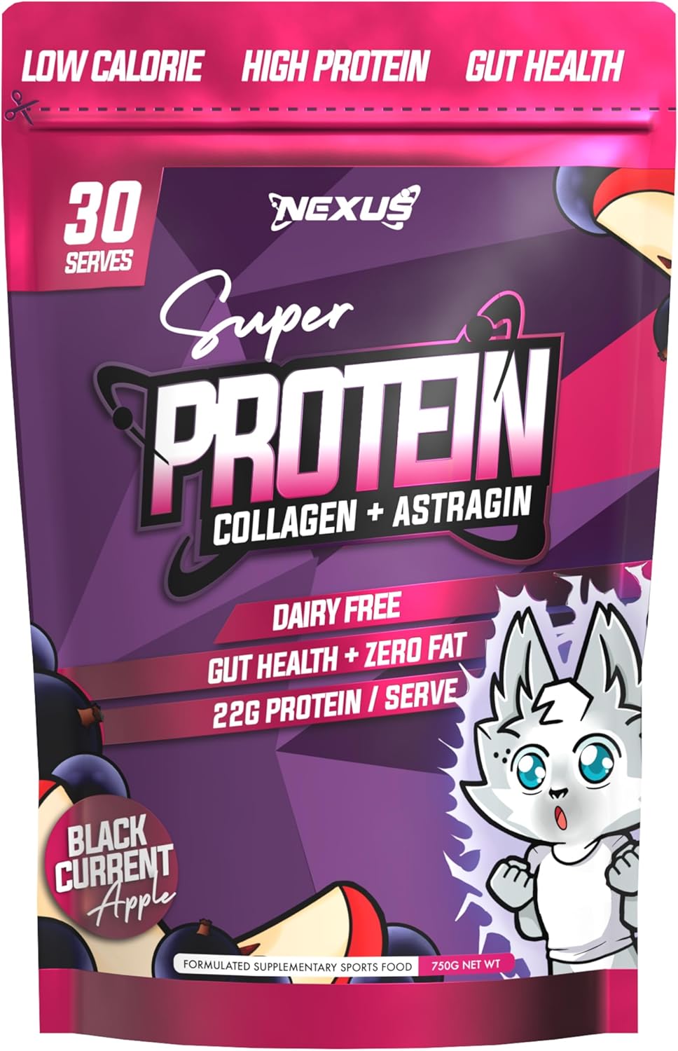 Nexus Protein Water Powder, Fantasy Orange Collagen Protein Drink, Dairy-Free, Gluten-Free, Zero Fat, Low Calories, 22g of Protein (per serving), Astragin, Root Extracts, Potassium, 750g (30 Servings)