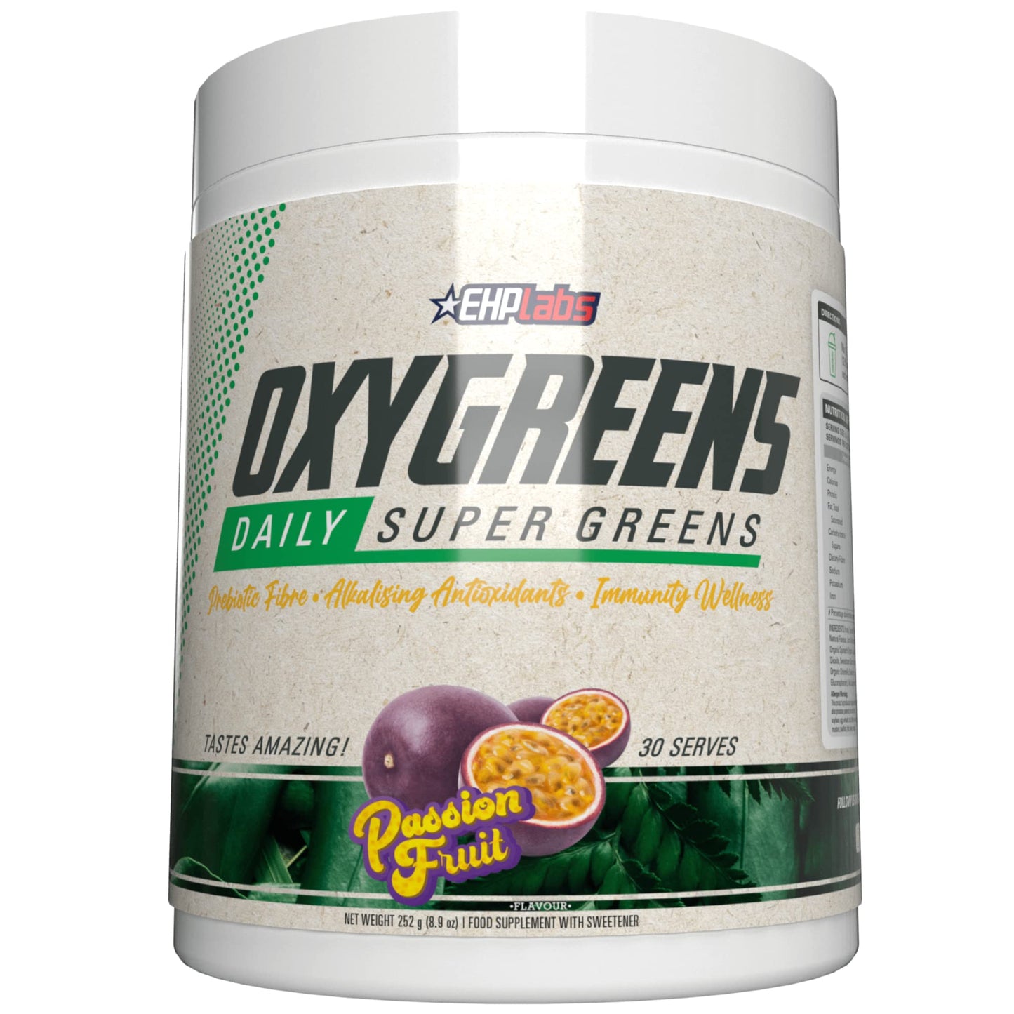 EHP Labs OxyGreens Daily Super Greens Powder - Green Superfood, Spirulina Herbal Supplement with Prebiotic Fibre, Alkalizing Antioxidants & Immunity Wellness, 30 Serves (Forest Berries)