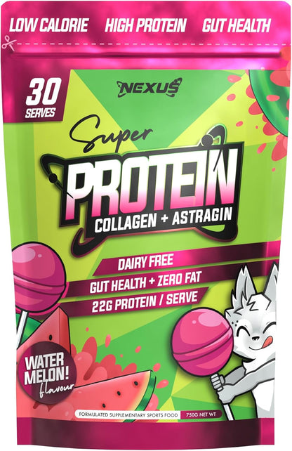 Nexus Protein Water Powder, Fantasy Orange Collagen Protein Drink, Dairy-Free, Gluten-Free, Zero Fat, Low Calories, 22g of Protein (per serving), Astragin, Root Extracts, Potassium, 750g (30 Servings)