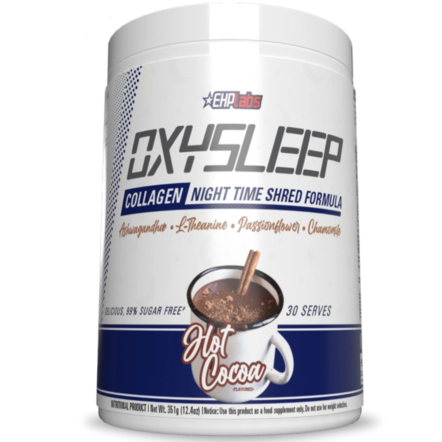 EHPlabs OxySleep Collagen Peptides Powder Night Time Shred - Promotes Deep Sleep & Shredding, Skin, Bones & Muscle Support, Pasture-Raised Bovine Collagen, Type I & III, 30 Servings (Hot Cocoa)