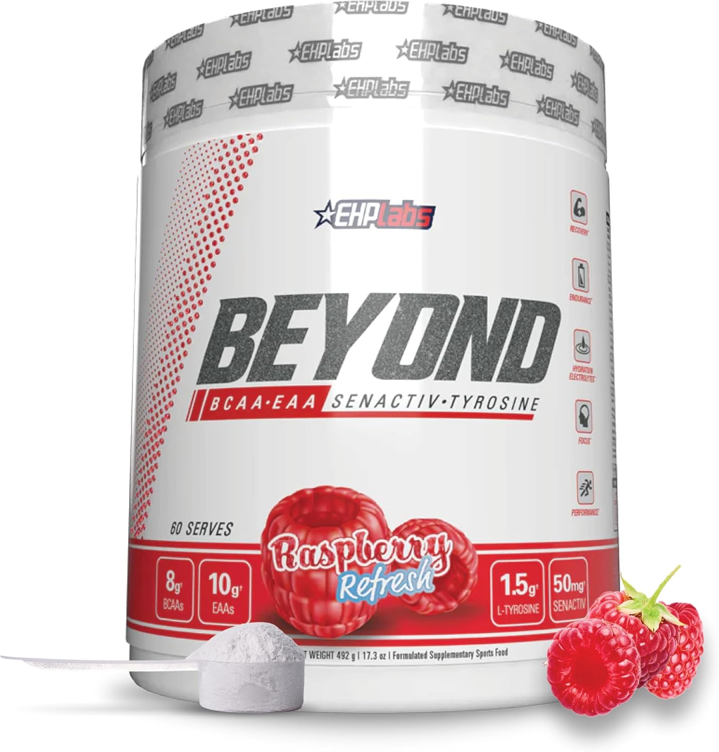 EHP Labs Beyond BCAA + EAA - 10g of Essential Amino Acids, Assists with Muscle Endurance, Recovery & Fatigue (Kiwi Strawberry)