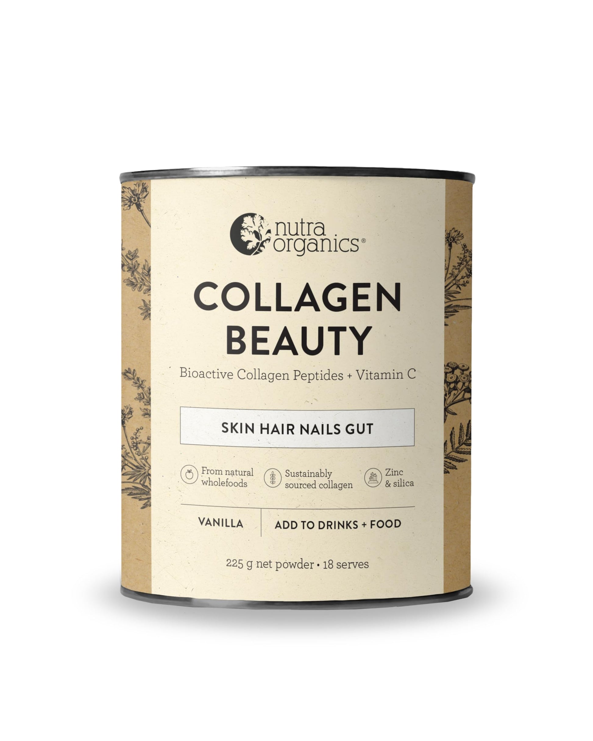 Nutra Organics Collagen Beauty Unflavoured 672g | Anti-Aging Collagen Peptides and Vitamin C | Collagen Powder for Healthy Hair, Nail and Skin (56 Serves) - detail
