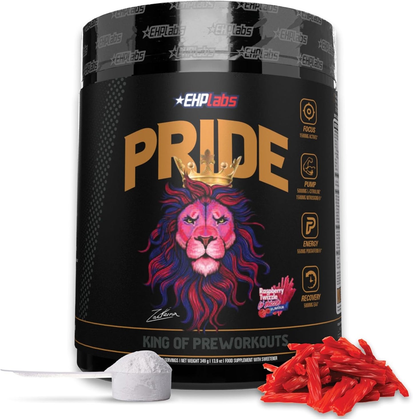 EHPlabs PRIDE Pre Workout Supplement Powder - Full Strength Pre-Workout Energy Supplement, Sharp Focus, Epic Pumps & Faster Recovery - Sour Green Apple (40 Servings)