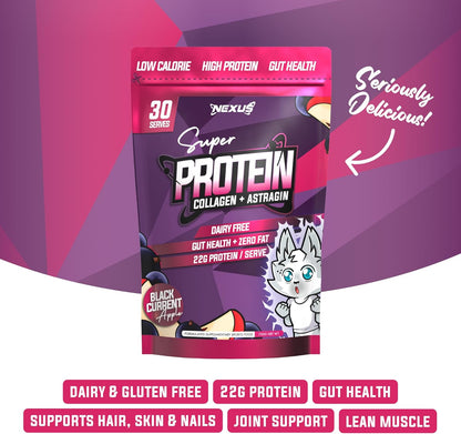 Nexus Protein Water Powder, Fantasy Orange Collagen Protein Drink, Dairy-Free, Gluten-Free, Zero Fat, Low Calories, 22g of Protein (per serving), Astragin, Root Extracts, Potassium, 750g (30 Servings)