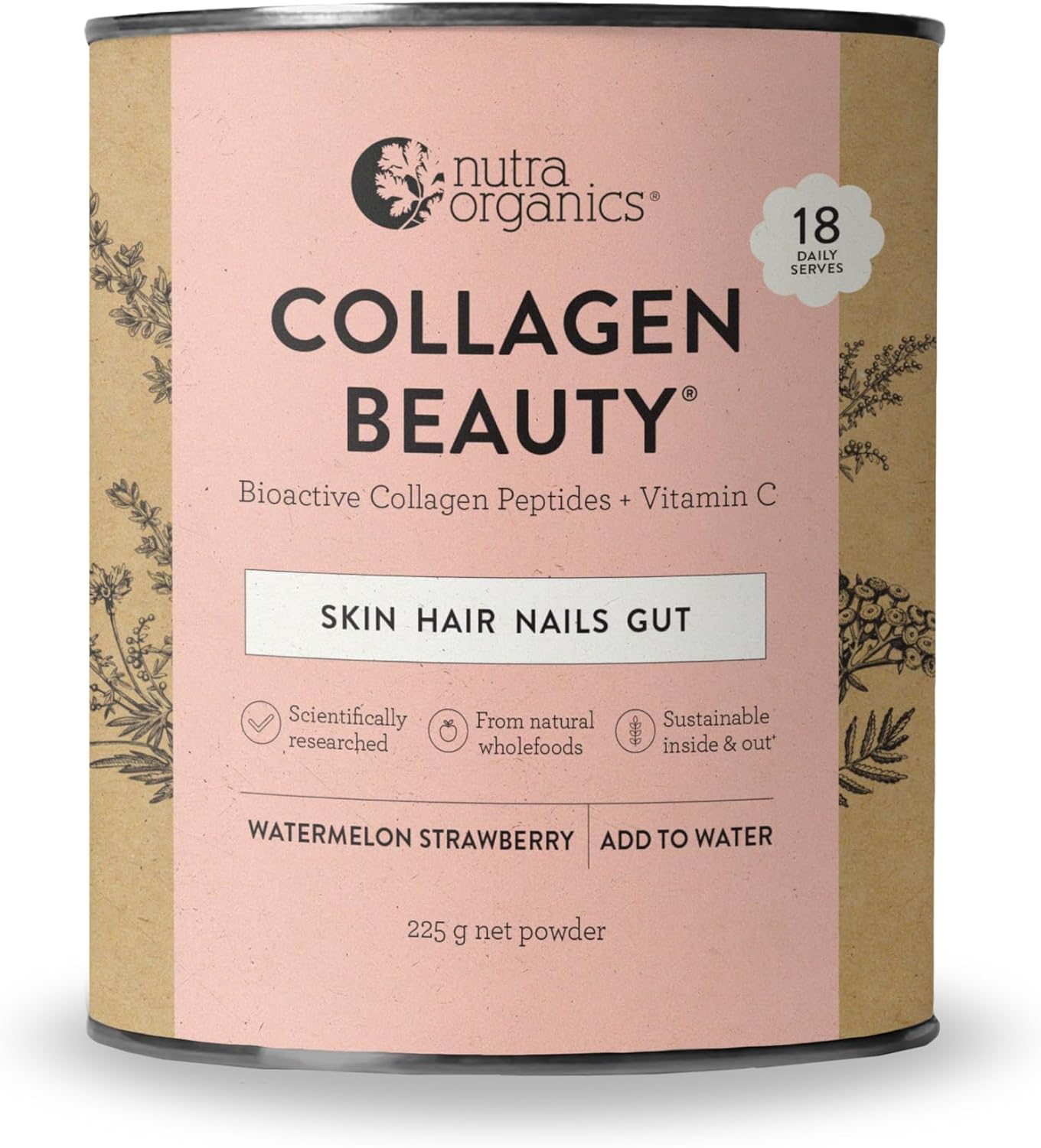 Nutra Organics Collagen Beauty Unflavoured 672g | Anti-Aging Collagen Peptides and Vitamin C | Collagen Powder for Healthy Hair, Nail and Skin (56 Serves) - alternate view