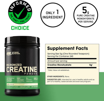 Optimum Nutrition Micronized Creatine Powder - 600g