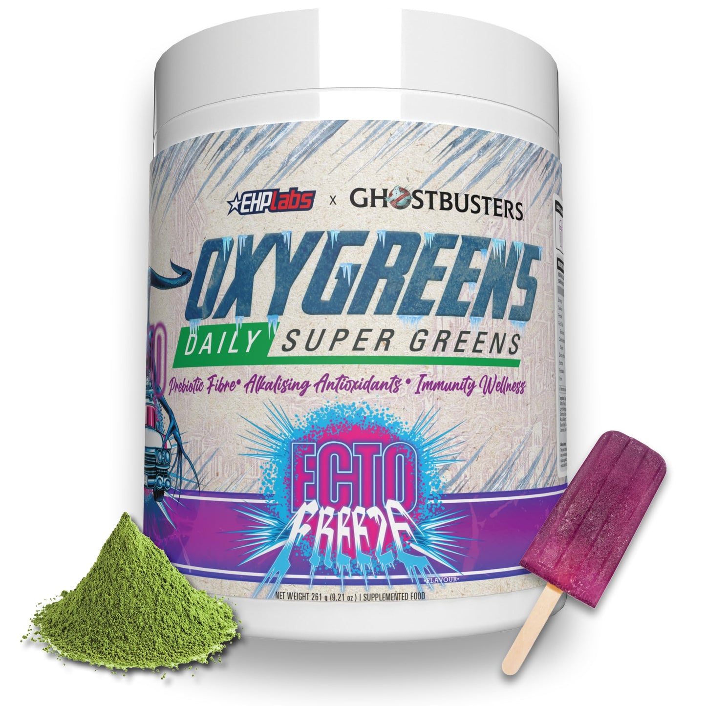 EHP Labs OxyGreens Daily Super Greens Powder - Green Superfood, Spirulina Herbal Supplement with Prebiotic Fibre, Alkalizing Antioxidants & Immunity Wellness, 30 Serves (Forest Berries)