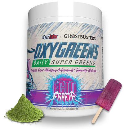 EHP Labs OxyGreens Daily Super Greens Powder - Green Superfood, Spirulina Herbal Supplement with Prebiotic Fibre, Alkalizing Antioxidants & Immunity Wellness, 30 Serves (Forest Berries)