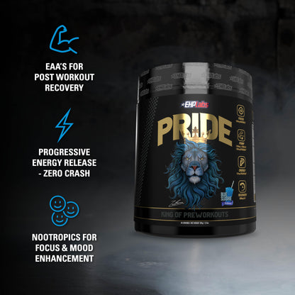 EHPlabs PRIDE Pre Workout Supplement Powder - Full Strength Pre-Workout Energy Supplement, Sharp Focus, Epic Pumps & Faster Recovery - Sour Green Apple (40 Servings)