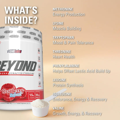 EHP Labs Beyond BCAA + EAA - 10g of Essential Amino Acids, Assists with Muscle Endurance, Recovery & Fatigue (Kiwi Strawberry)