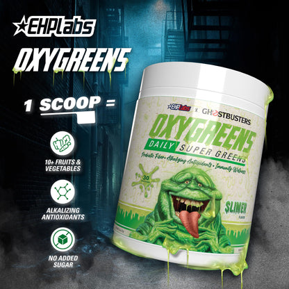 EHP Labs OxyGreens Daily Super Greens Powder - Green Superfood, Spirulina Herbal Supplement with Prebiotic Fibre, Alkalizing Antioxidants & Immunity Wellness, 30 Serves (Forest Berries)