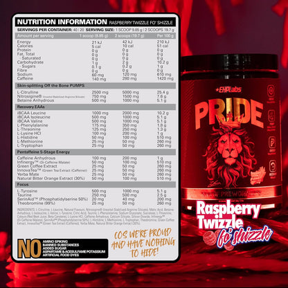 EHPlabs PRIDE Pre Workout Supplement Powder - Full Strength Pre-Workout Energy Supplement, Sharp Focus, Epic Pumps & Faster Recovery - Sour Green Apple (40 Servings)